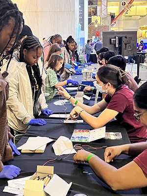 students at table